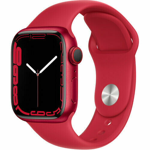 Apple Watch Series 7 45mm Red Aluminum Case with Red Sport Band (MKJC3LL/A)