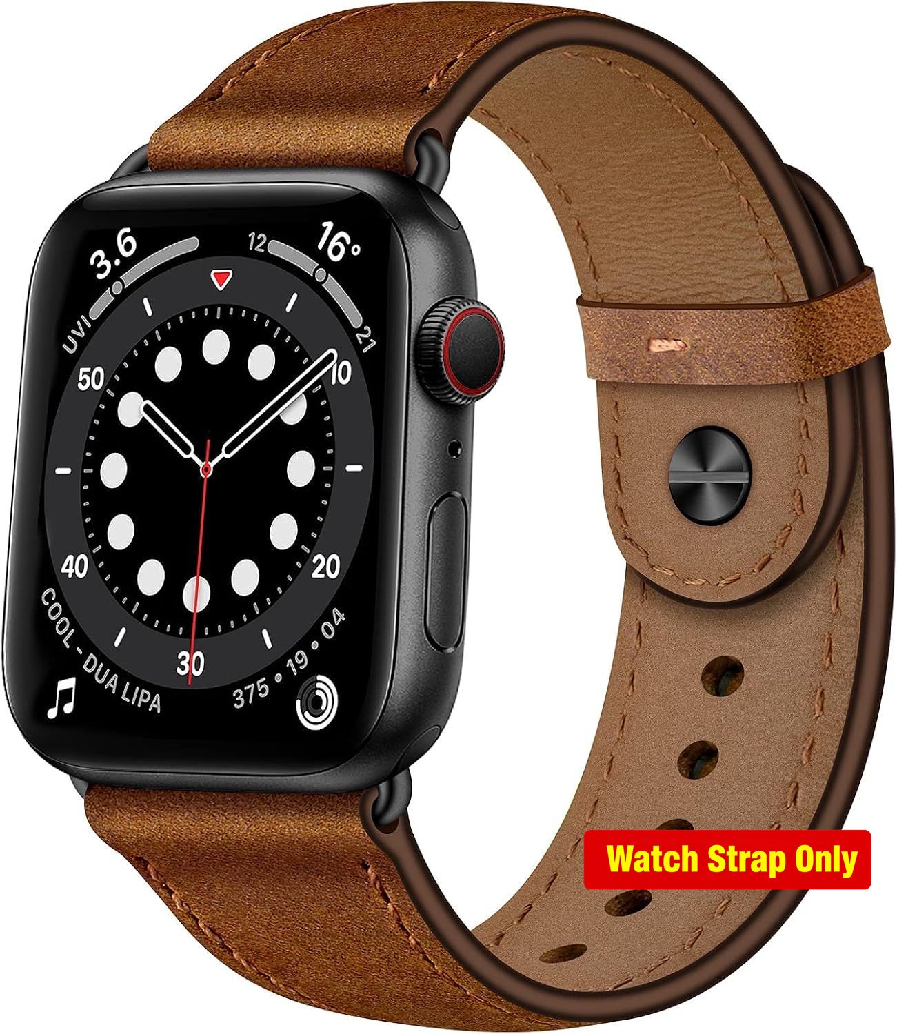 Replacement Genuine Leather Watch Band for Apple Watch 38mm/42mm – Retro Brown/B