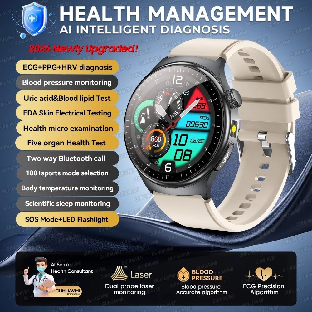 AI Smart Watch ECG PPG Health Fitness Tracker Heart Rate Sleep Waterproof 2026