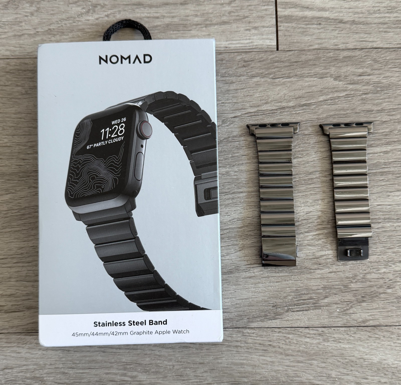 Apple Watch Series 7 45mm Stainless Steel Graphite Solo Loop w/ NOMAD Band Lot