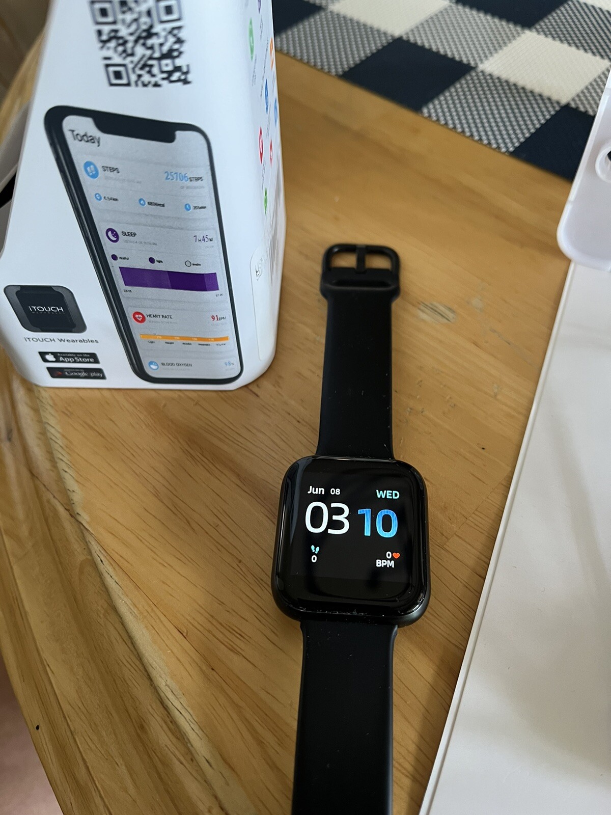 iTouch Air 3 Smartwatch 40 mm Black Aluminum Case with Black Sport Band -…