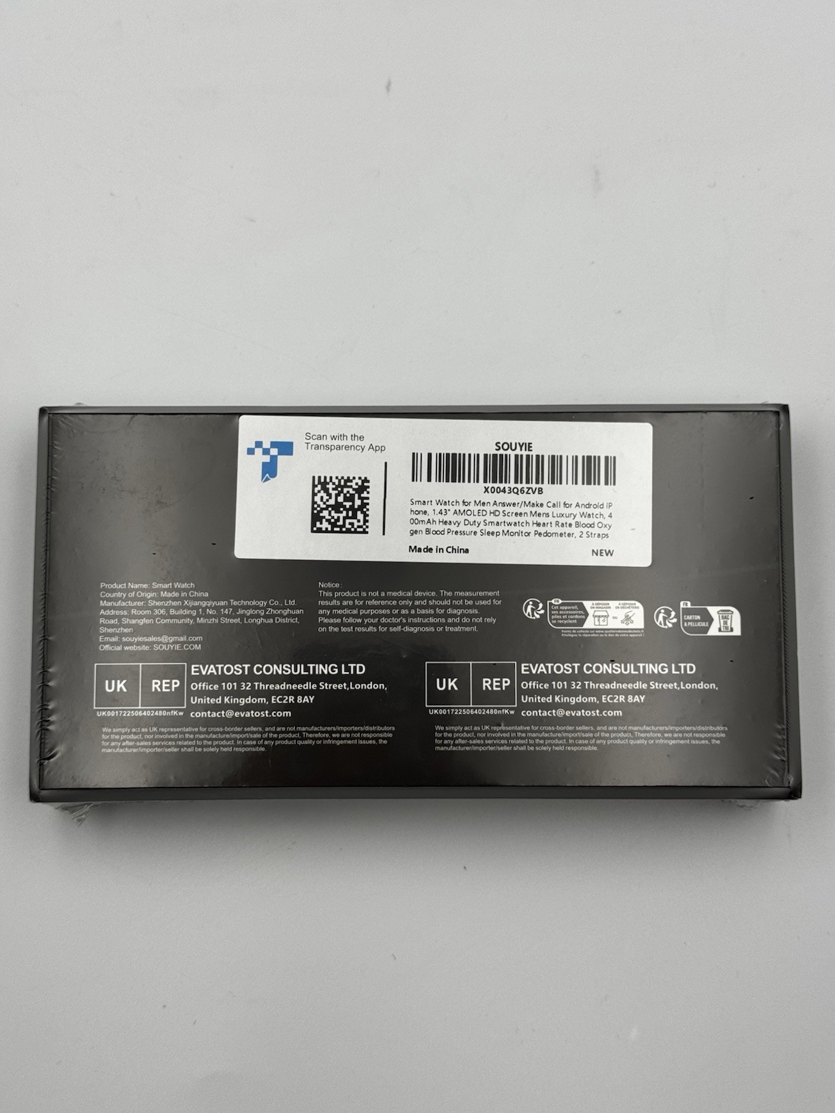 souyie SM-7 smart watch For Men /make Call For Android iPhone,1.43