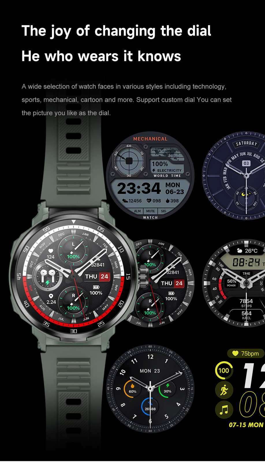 Smart Watch with Earbuds Touch Screen Sports Fitness Tracker for Men Women