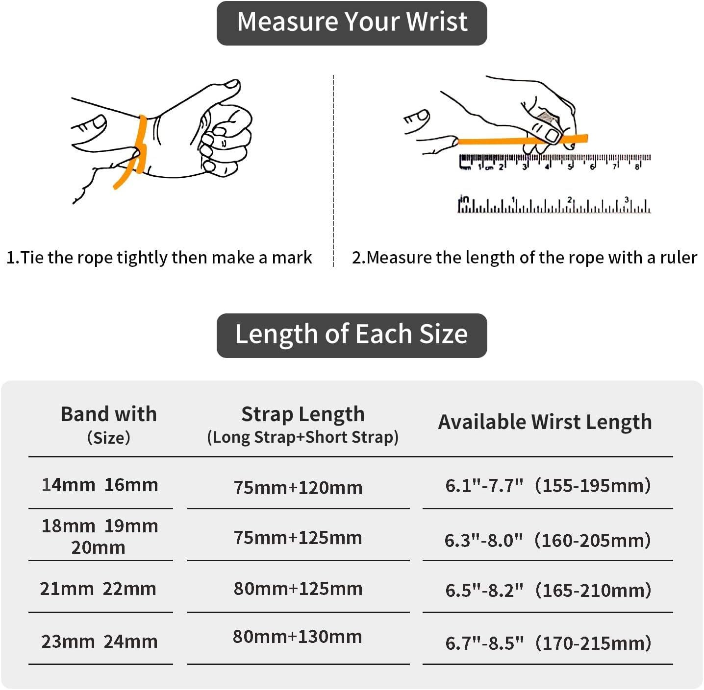 Quick Release Leather Watch Band for Smart Watches 14mm 16mm 18mm 20mm Compatibl