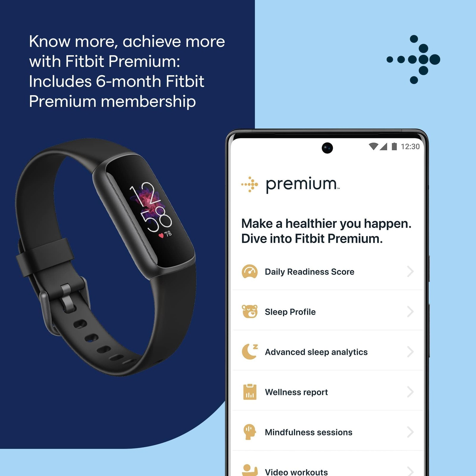 Fitbit Luxe-Fitness and Wellness-Tracker with Stress Management Sleep-Tracking B