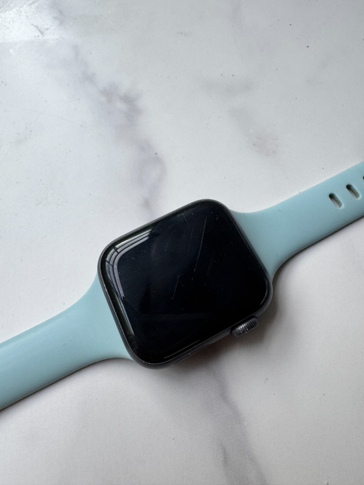 Apple Watch Series 5 40mm Gray Case with Black Silicone Band (MWV82LL/A)