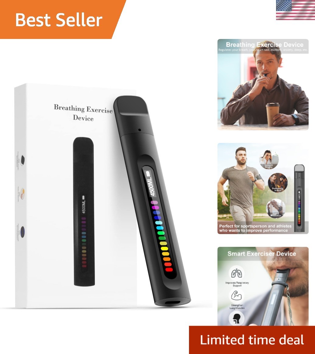 Breathing Exercise Device, Portable Breathing Training Device for Better Brea…