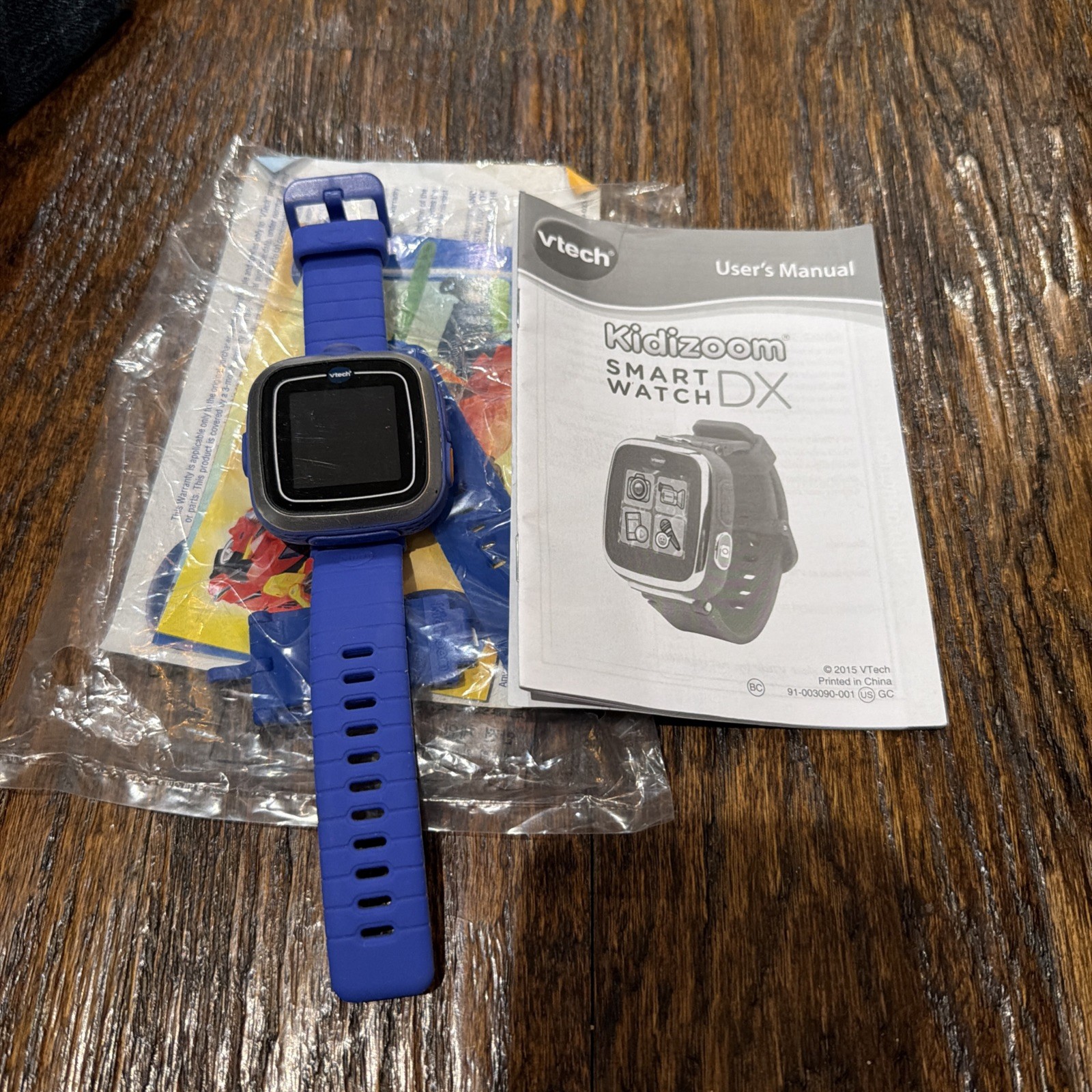 VTech Kidizoom DX VT5334 Blue Rubber Band Digital Dial Touch Screen Smartwatch