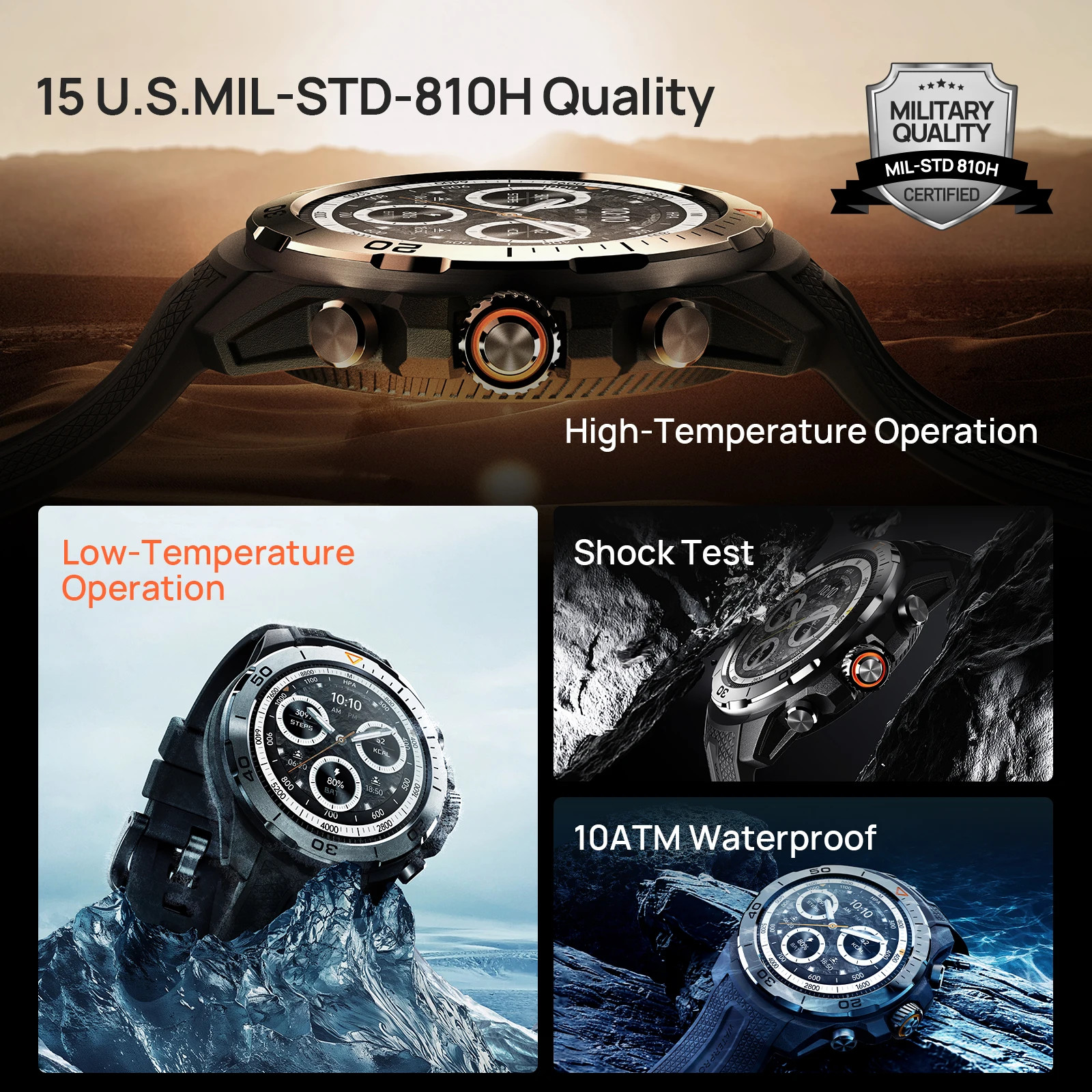 Mibro GS Explorer Rugged Smartwatch Military Grade GPS Compass 10ATM Men