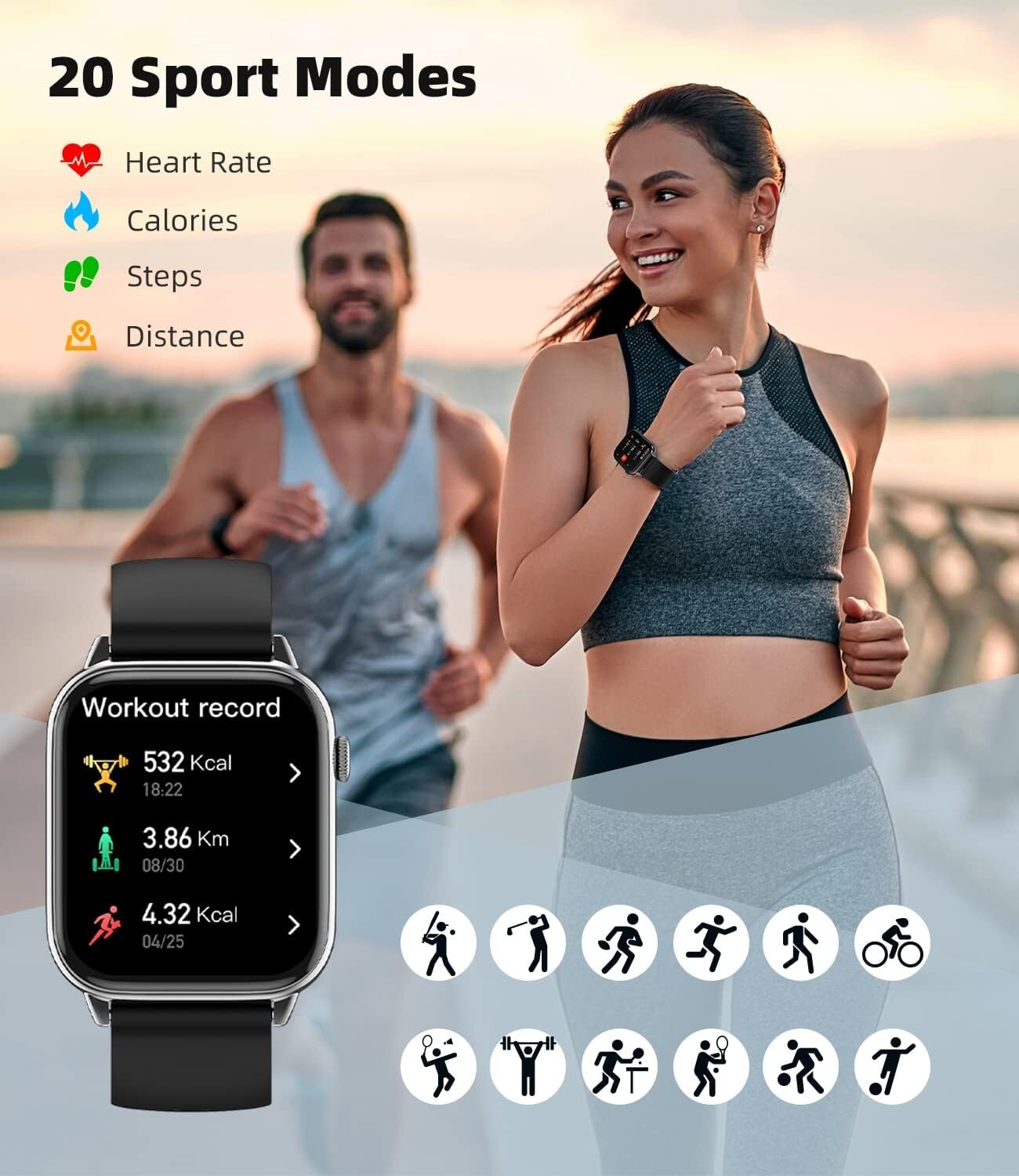 🔥🔥EGQINR Smart Watch (Answer/Make Call), 1.68″ Fitness Tracker Smartwatch🔥🔥