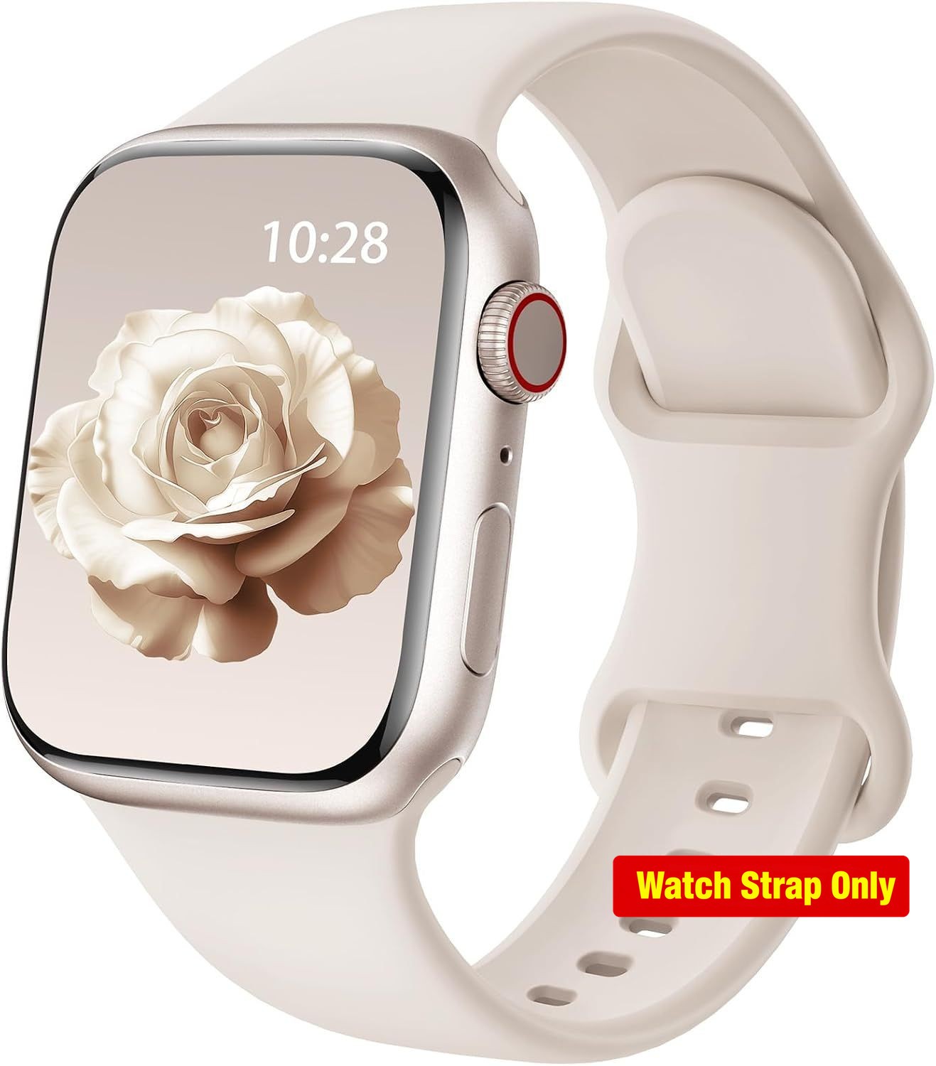 Soft Silicone Strap Compatible with Apple Watch Series 7 44mm Water-proof