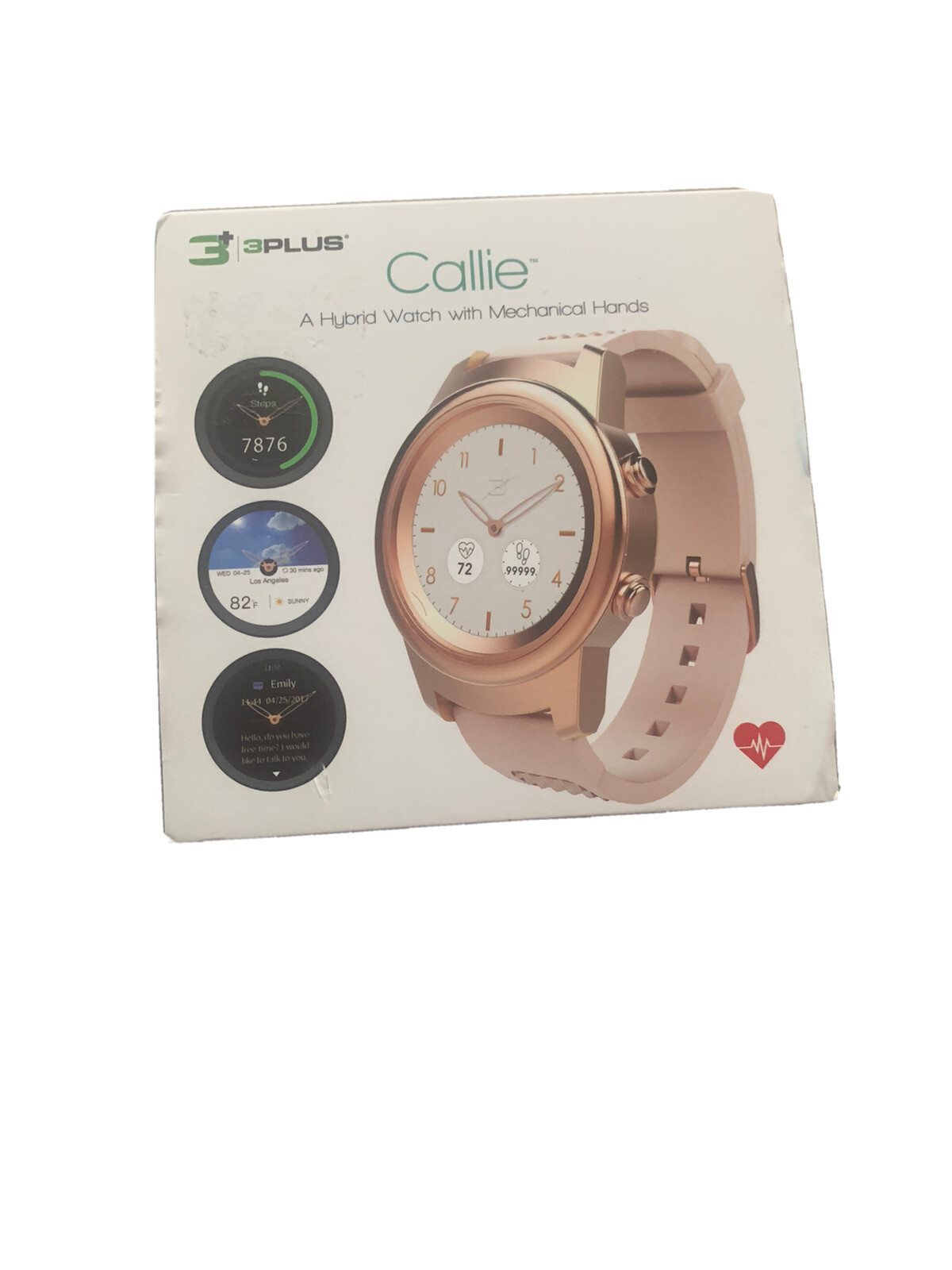 3Plus Callie Hybrid Smartwatch Stainless Steel Heart Rate Activity Tracker