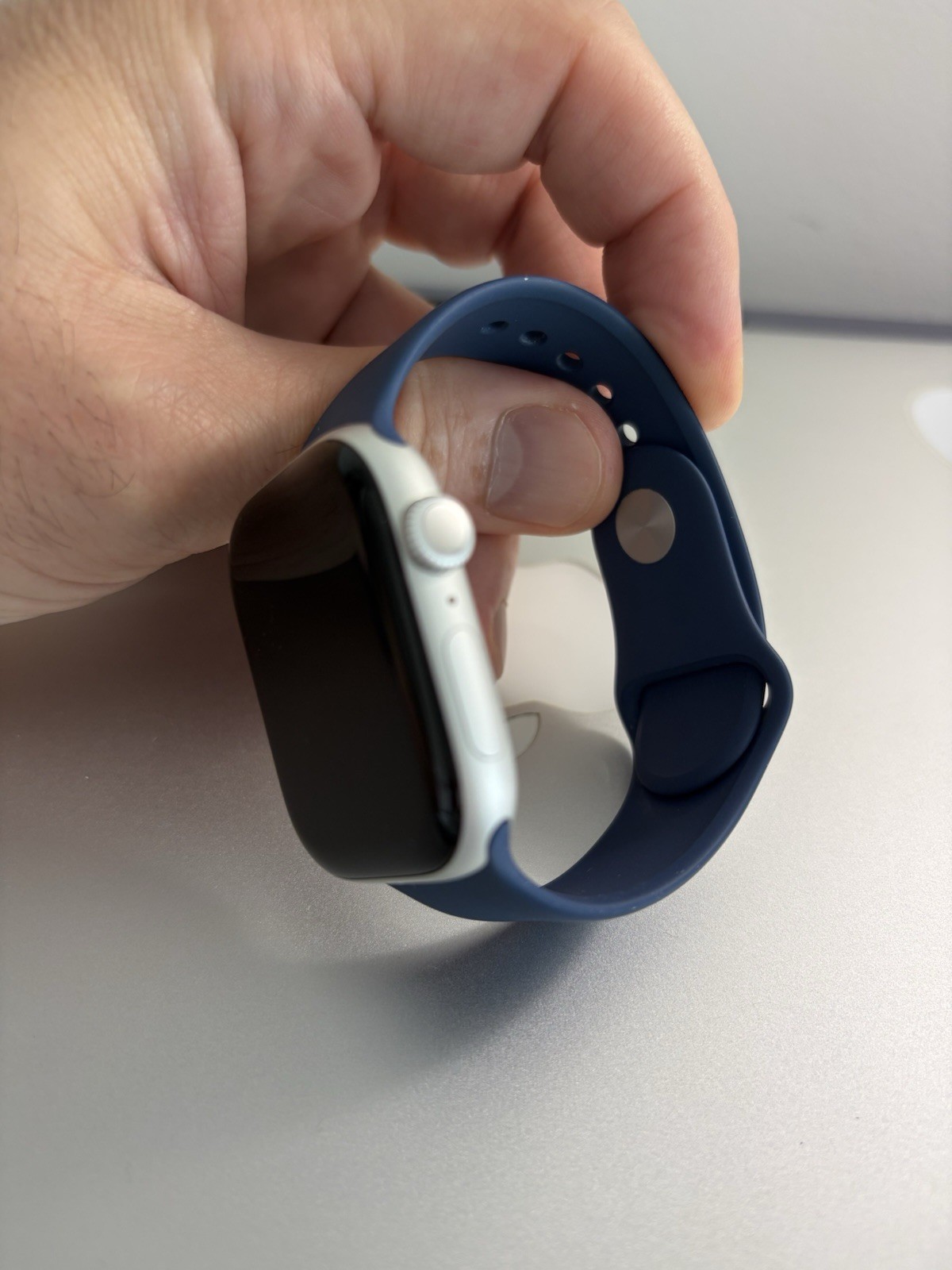 Apple Watch Series 10 GPS 46mm Silver Aluminum Case Blue Silicone Band 64GB