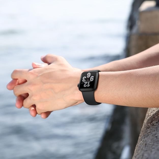 Soft Silicone Sport Band Compatible for Apple Watch Bands Women Men, Waterproof