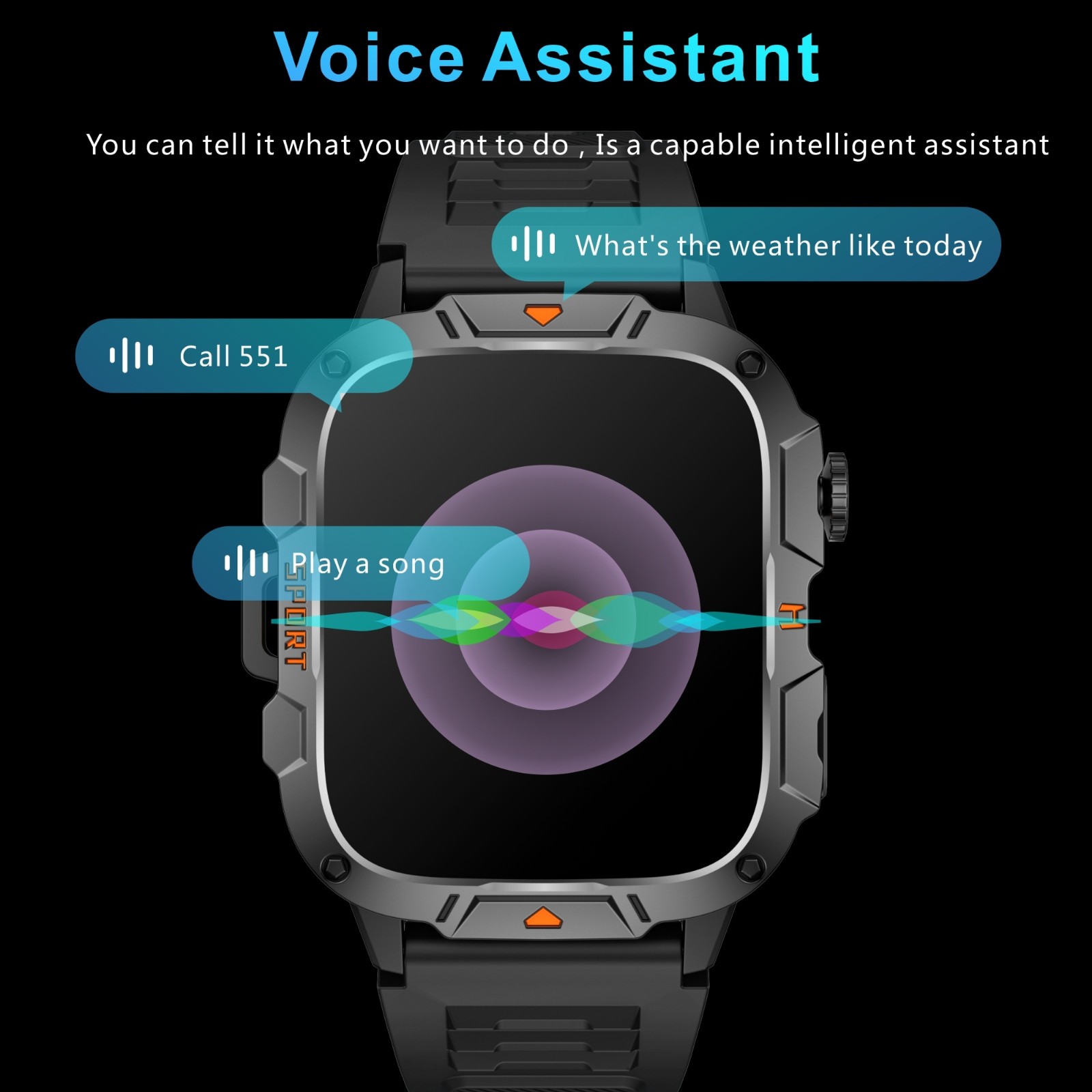 🔥 Smart Watch Men Women (Call Receive/Dial) Rugged Fitness Tracker Waterproof