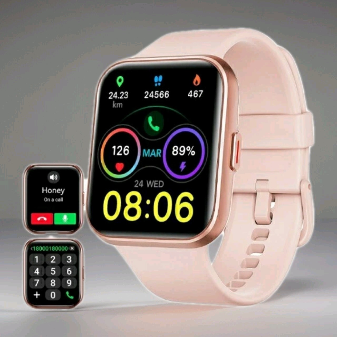 Smart Watch for Womens Health Answer Calls w/ Built-in Alexa Assistant – PINK
