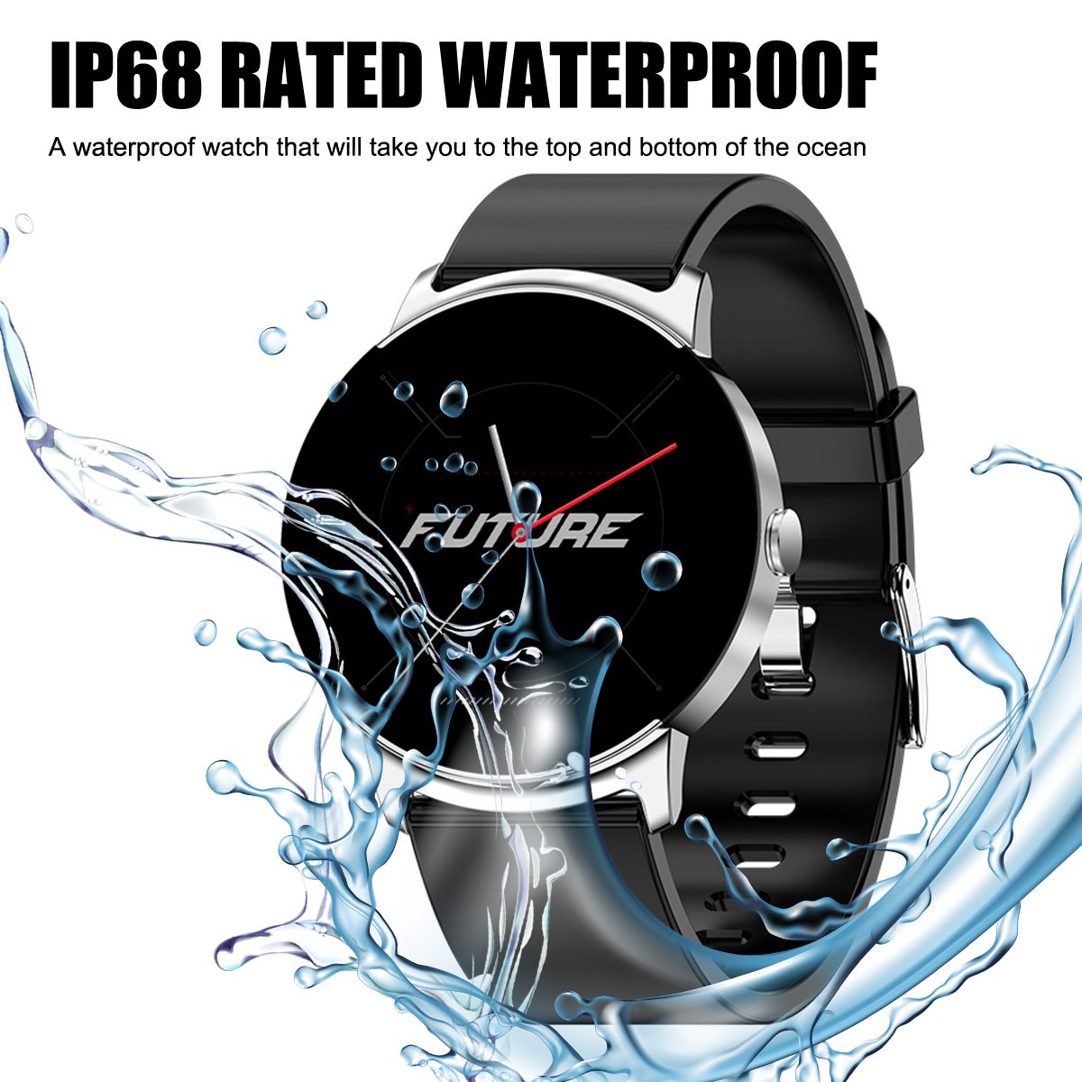 1.32″ HD Screen Smart Watch Fitness Tracker NFC IP68 Waterproof for iOS Android