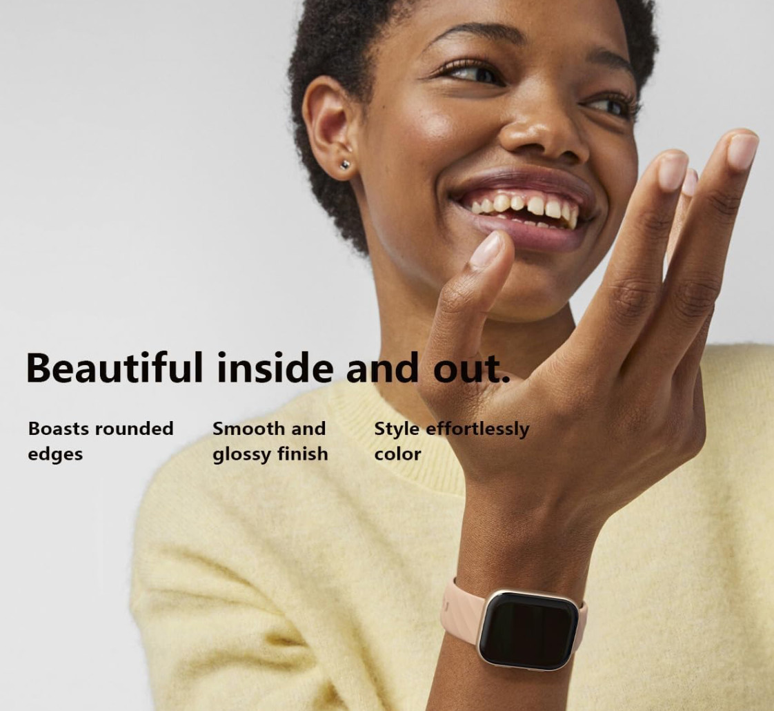 FITVII Health & Fitness Tracker Smart Watch Gold band