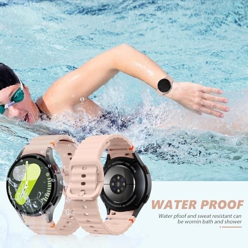 6 Pack Silicone Bands for Samsung Galaxy Watch 7 40mm 44mm, Soft No Gap Straps