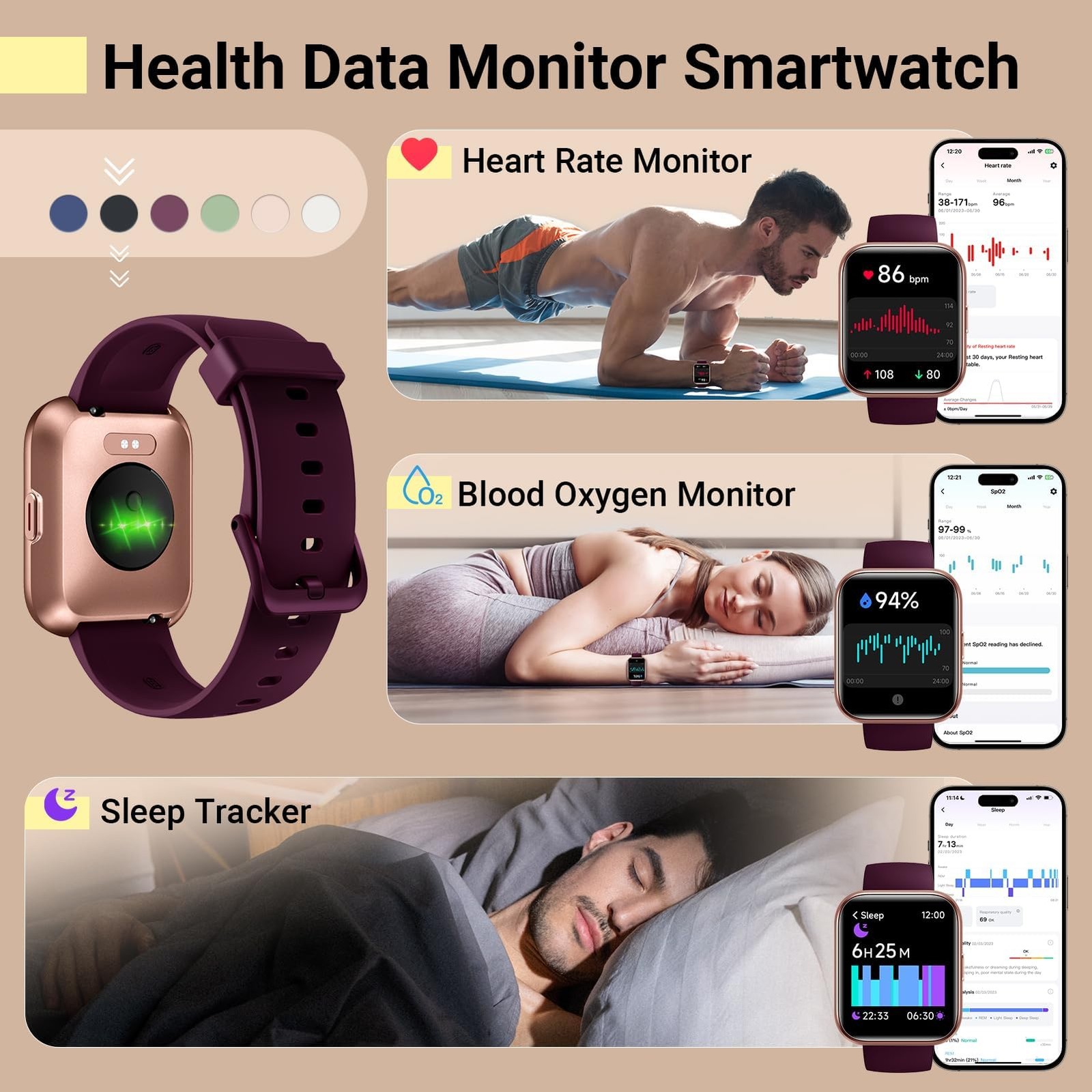 Smart Watches for Women, Smart Watch for Android Phones & iPhone, Fitness Wat…