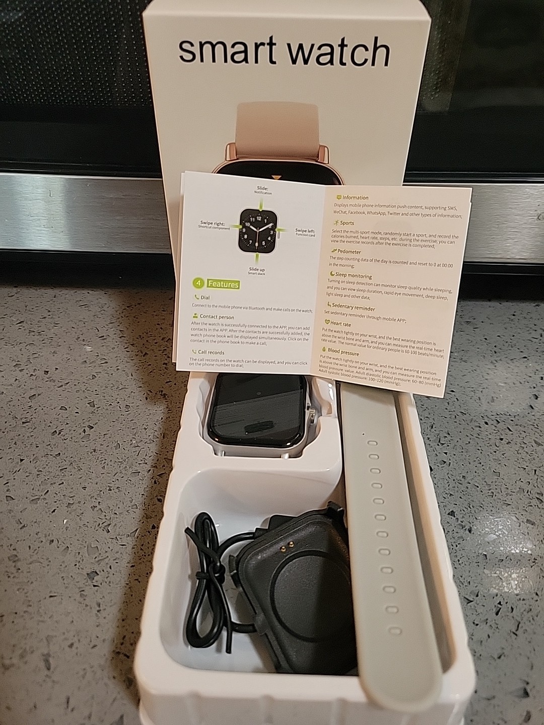 SMART WATCH HEALTH MONITORING BLOOD PRESSURE OXY PHONE MESSAGING, CALLS Sleep.