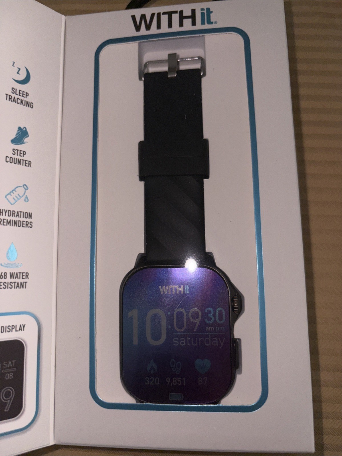 WITHit Giga HD Amoled Touchscreen Smartwatch (42/9002GYBKW) Black