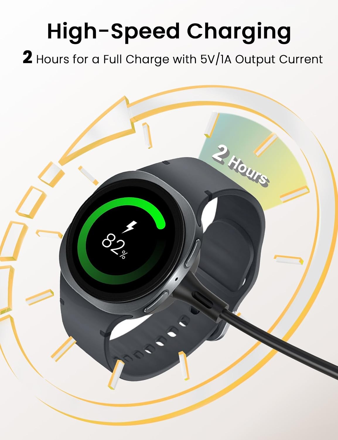 1-Pack Samsung Watch Charger for Galaxy Watch 8/7/6/5/4/3/Active 2/1 Fe 3.3Ft US