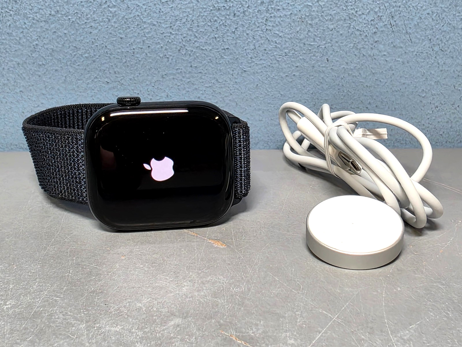 Apple Watch Series 10 46mm, GPS -Black w/ Anchor Blue Sport Loop Band