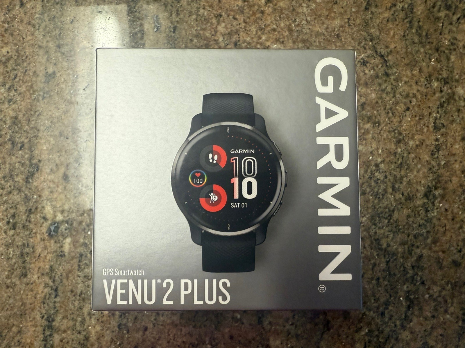 Garmin Venu 2 Plus Black Stainless Steel Smart Watch 45mm Silicone Band