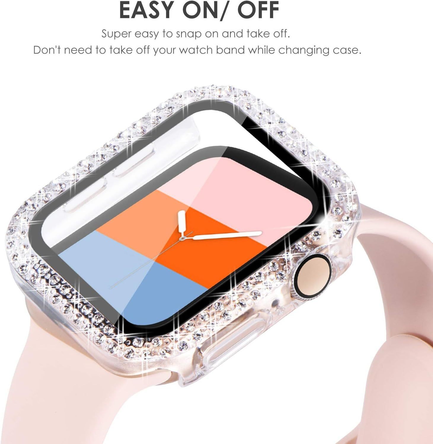 Clear Bling Case with Built-in Screen Protector for Apple Watch Series 3 38mm