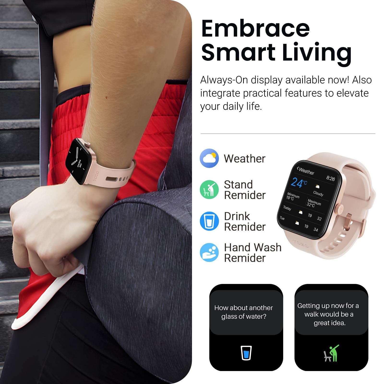 TOZO AMOLED S4 AcuFit One Smart Watch 1.78″ Ultra-Clear BT Call Health Tracker