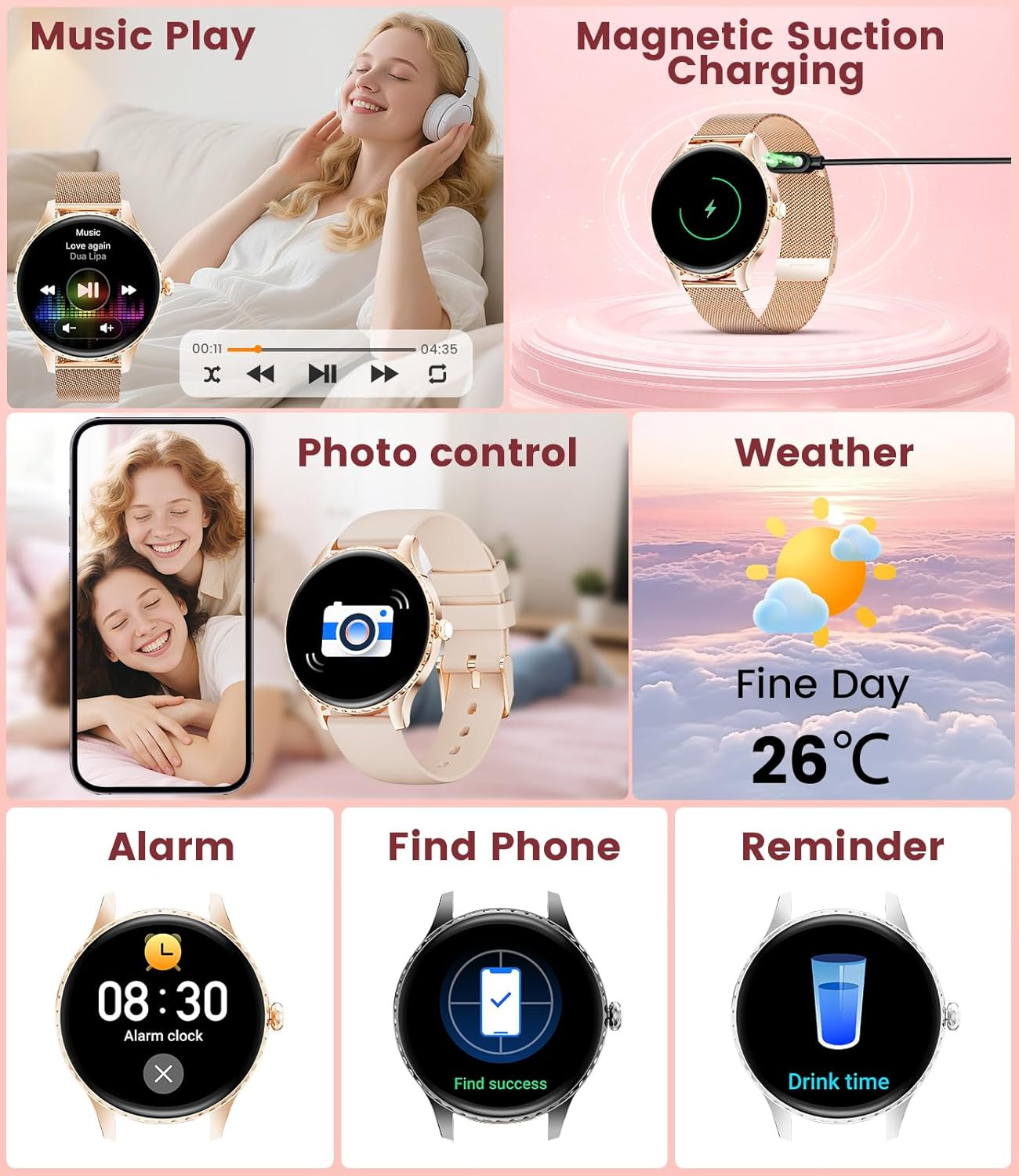 Smart Watch for Women(Answer/Make Calls),1.32″ AMOLED Display Fitness Tracker…