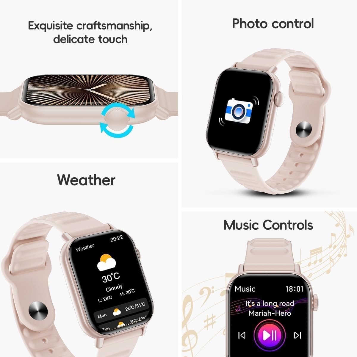 Women’s Smart Watch Bluetooth SmartWatch For Apple iPhone iOS and Android