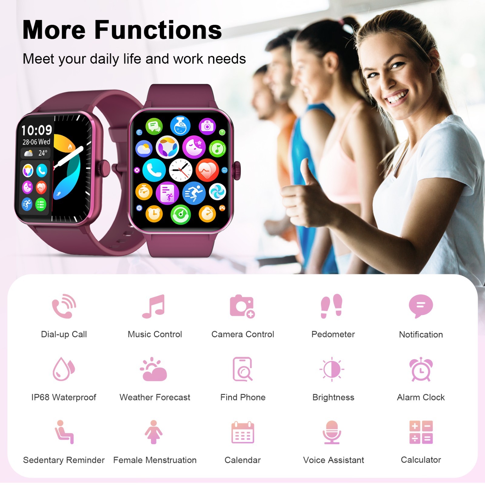 Bluetooth Smart watch Men/Women Bluetooth Compatible with iPhone Samsung Android