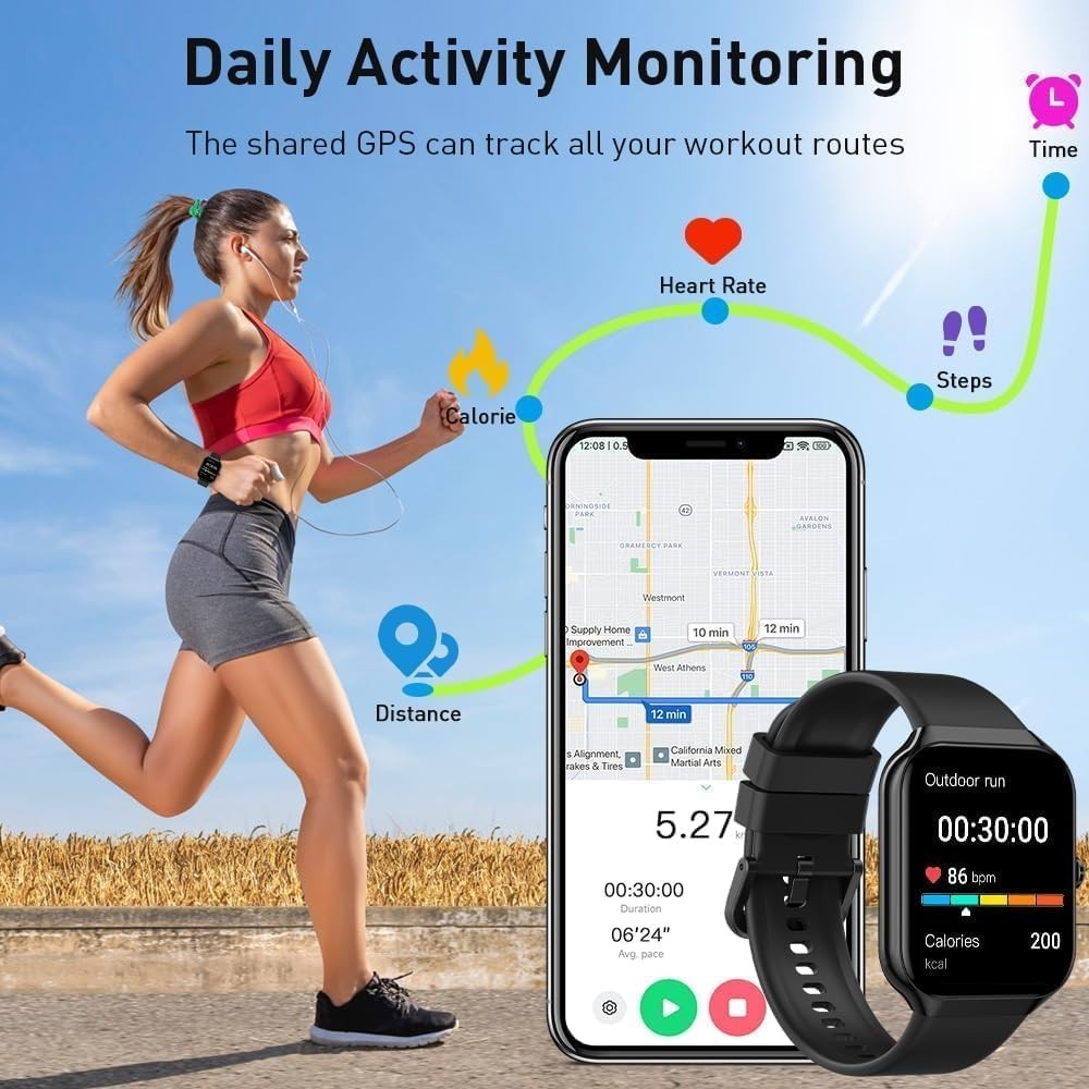 Smart Watch for Men Women(Answer/Make Call), 1.96″ HD Smartwatch 2025 Fitness