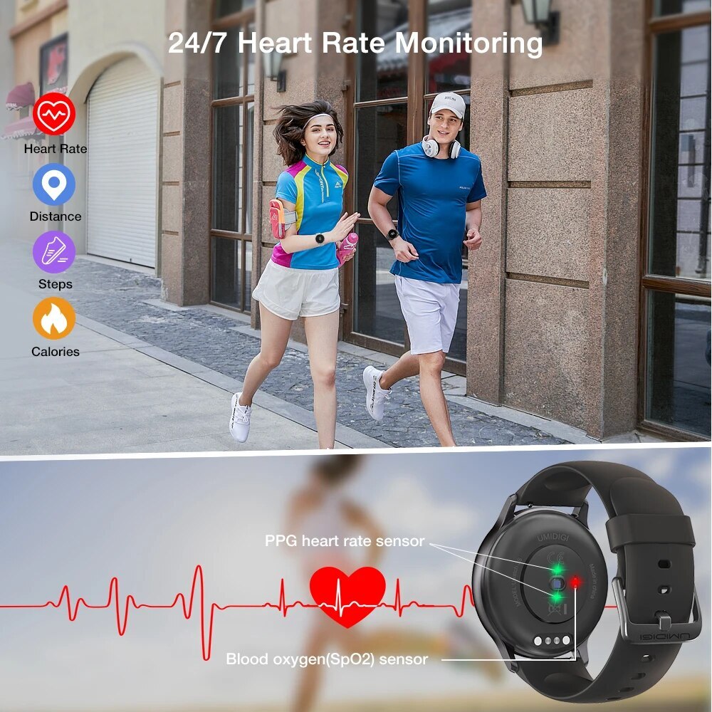 UMIDIGI Uwatch 3S 1.3″ Smart Watch Fitness Tracker Heart Rate Sleep Monitoring