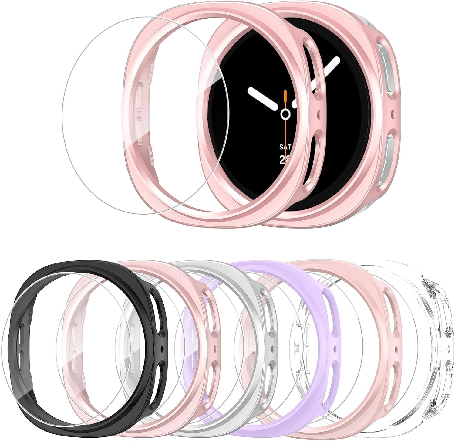 6-Pack HD Anti-Fog Case for Samsung Galaxy Watch 9 8 40mm Waterproof Bumper