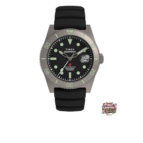 Timex Men’s Deepwater Reef 41mm Watch in Black/Titanium/Black/Silver. Casual