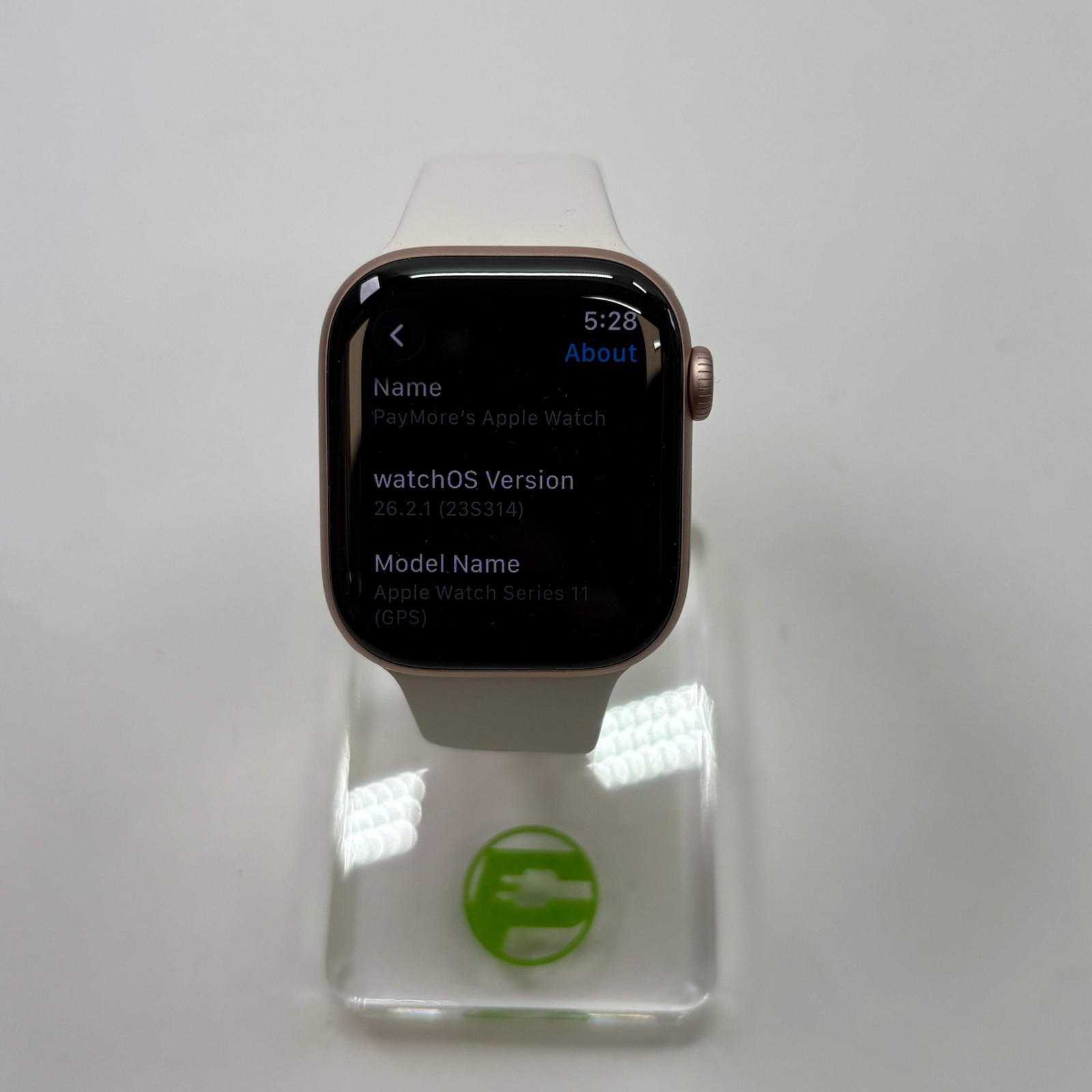 GPS Only Apple Watch Series 11 42MM Rose Gold Aluminum WhiteSport Band MEU04LW/A