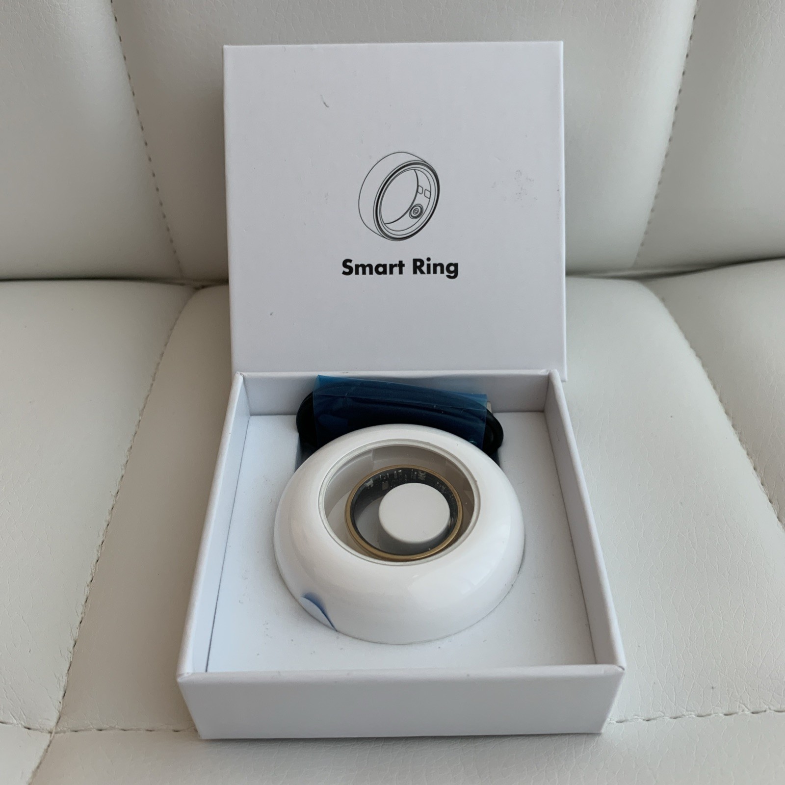 Smart Ring Fitness Tracker Gold Size 9 for iPhone & Android IP68 Waterproof