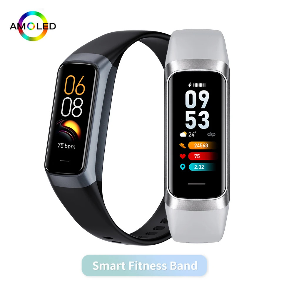 CRTORRS C60 AMOLED Smartwatch Body Temp Heart Rate 3ATM Waterproof Fitness Band