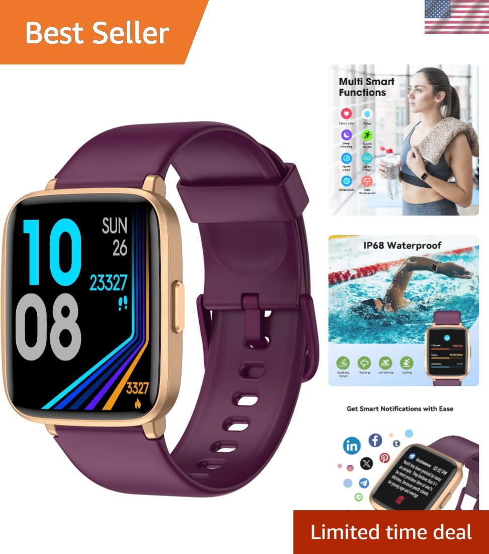 Advanced Waterproof Fitness Tracker Watch – Heart Rate, Sleep & Activity Monitor