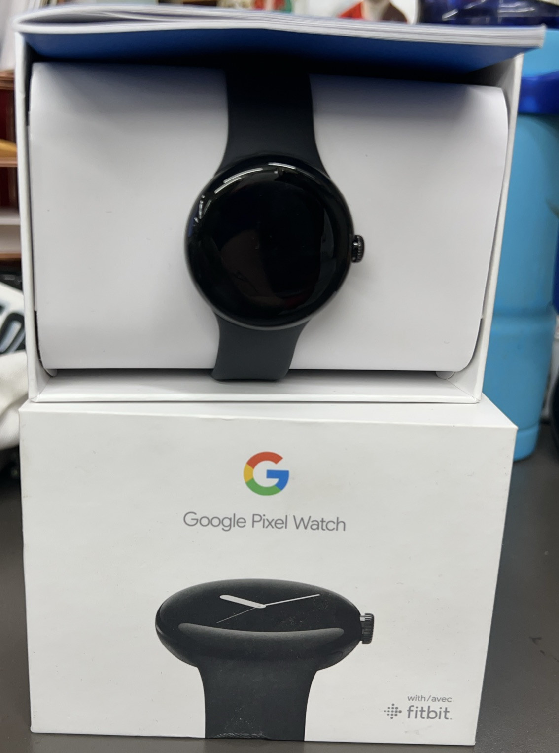 Google Pixel Watch 41mm Matte Black Stainless Steel Case with Obsidian Active