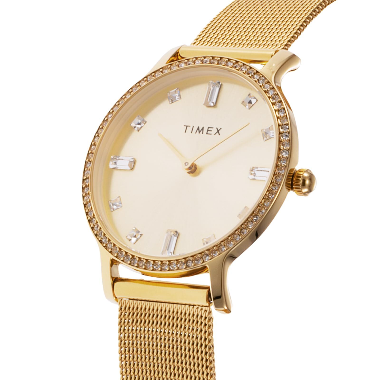 Timex Watch Transcend Gold Dial Quartz 34mm TW2W19300