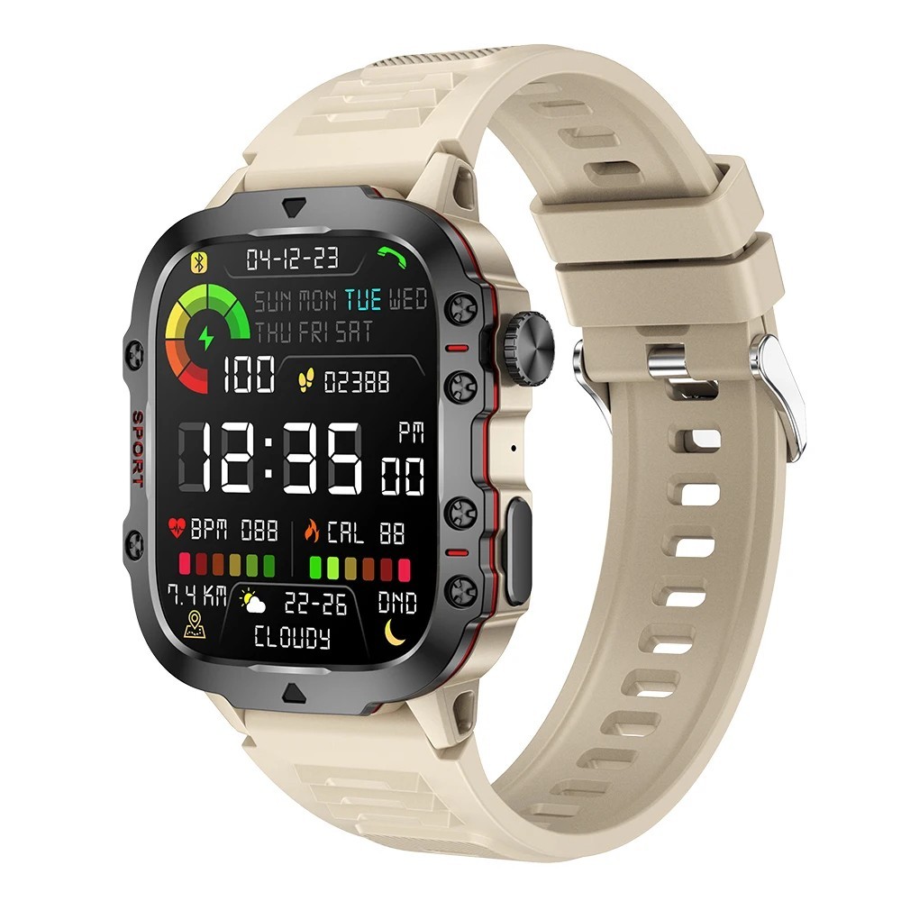 2026 New Men 2.01″ Military Smartwatch Outdoor AI Voice Call Bluetooth GPS Gift