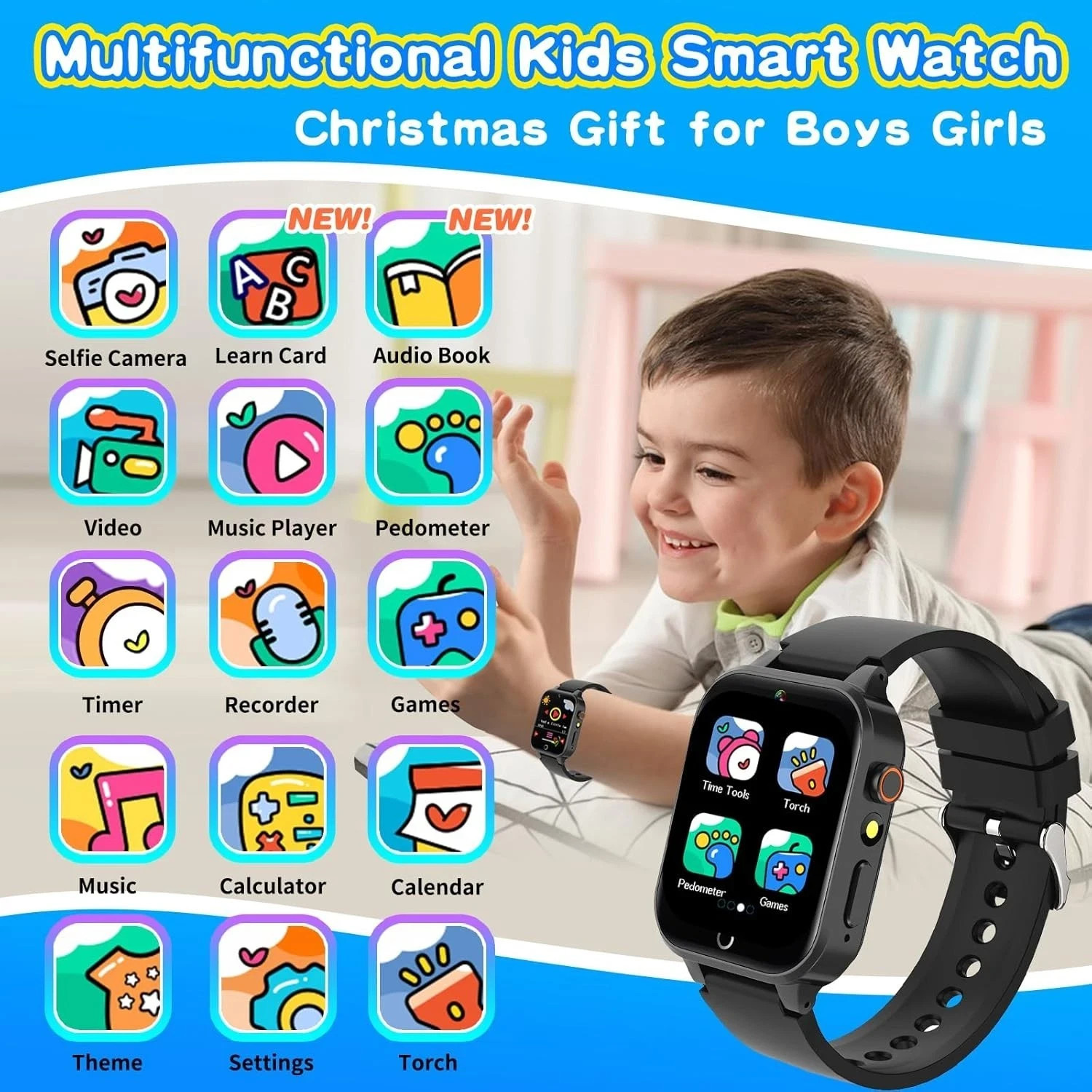 Smart Watch for Kids with 26 Puzzle Games HD Touchscreen Camera Video Music P…