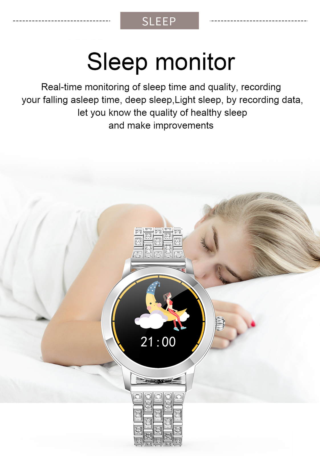 Waterproof Smart Watch Women Luxury Sports Bracelet Wristwatch for Ladies Girls