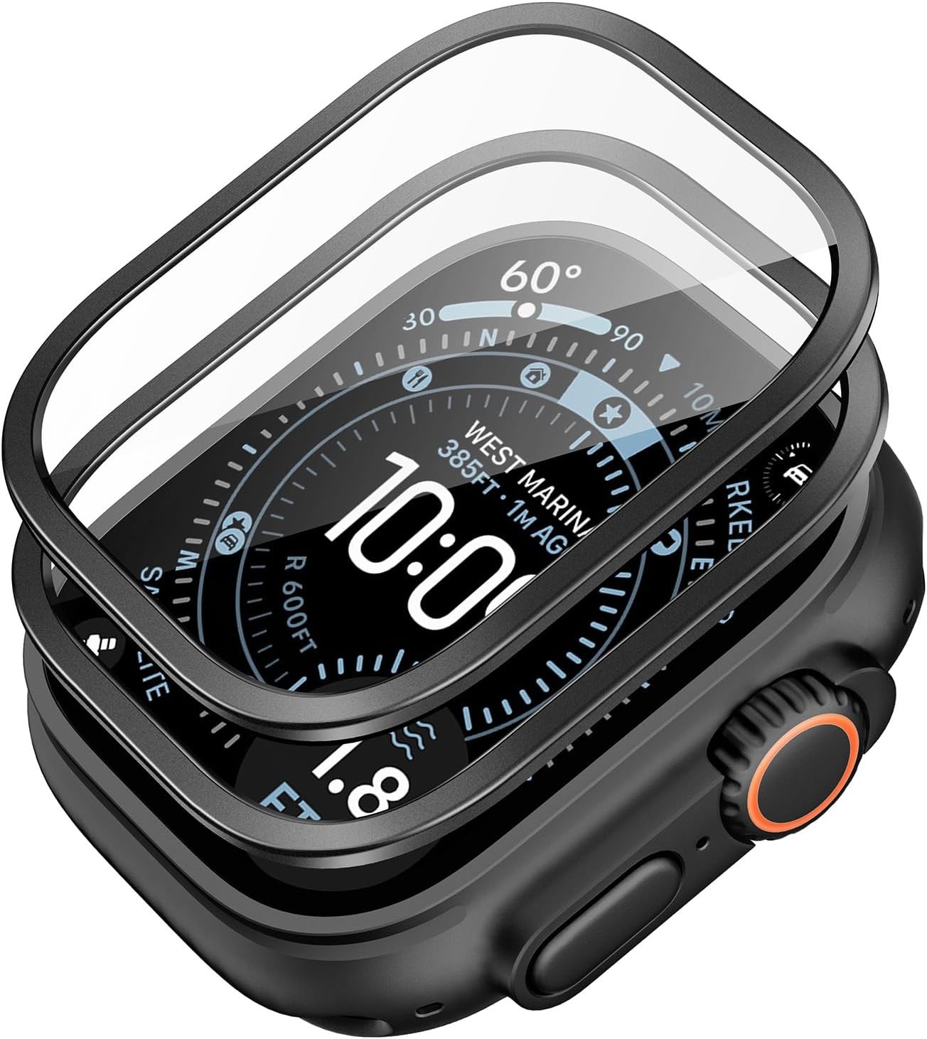 Military Grade 2 Pack Tempered Glass Screen Protector for Apple Watch Ultra 49mm