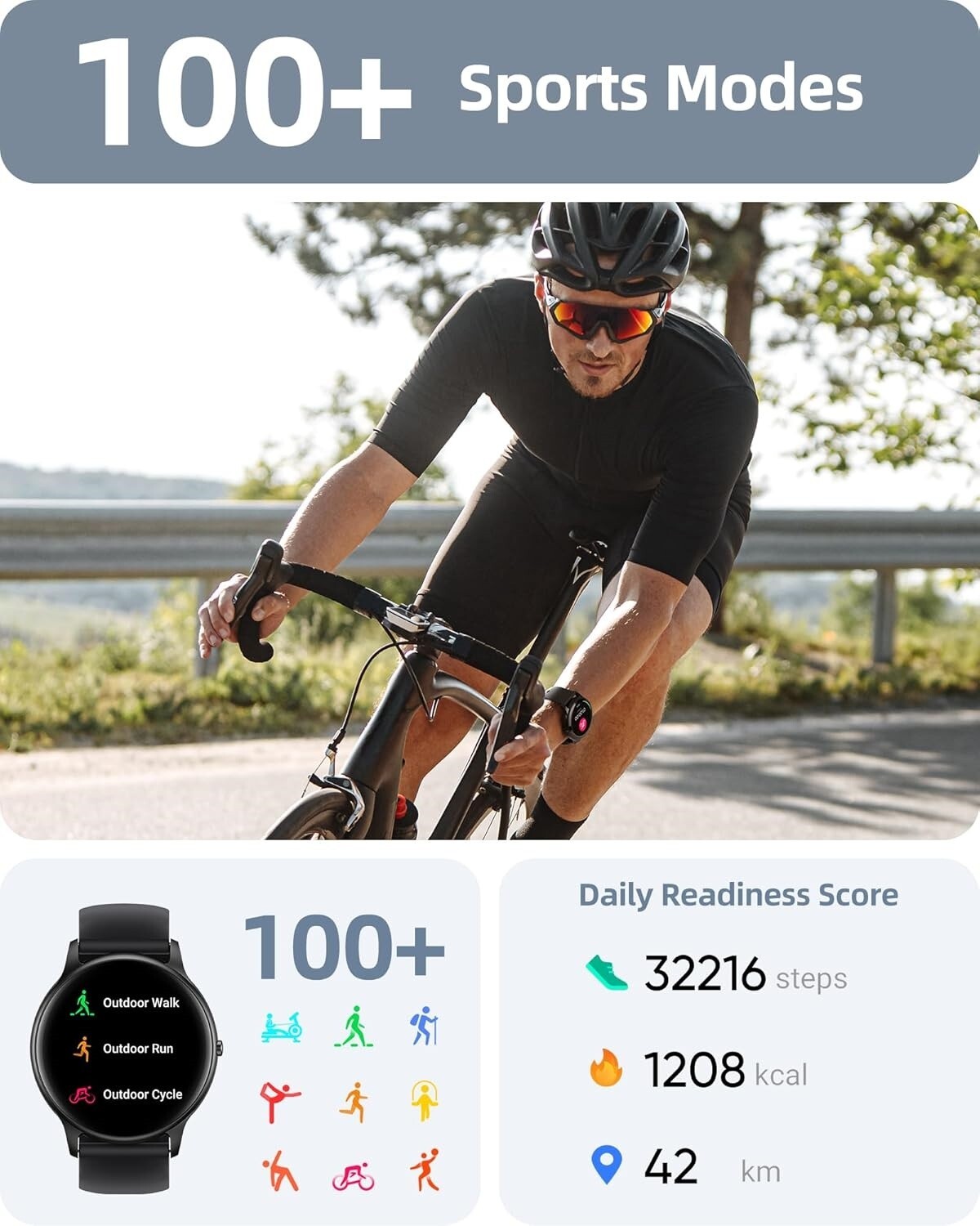 Reloj inteligente para hombres y mujeres,compatible con iPhone,Samsung NUEVO US