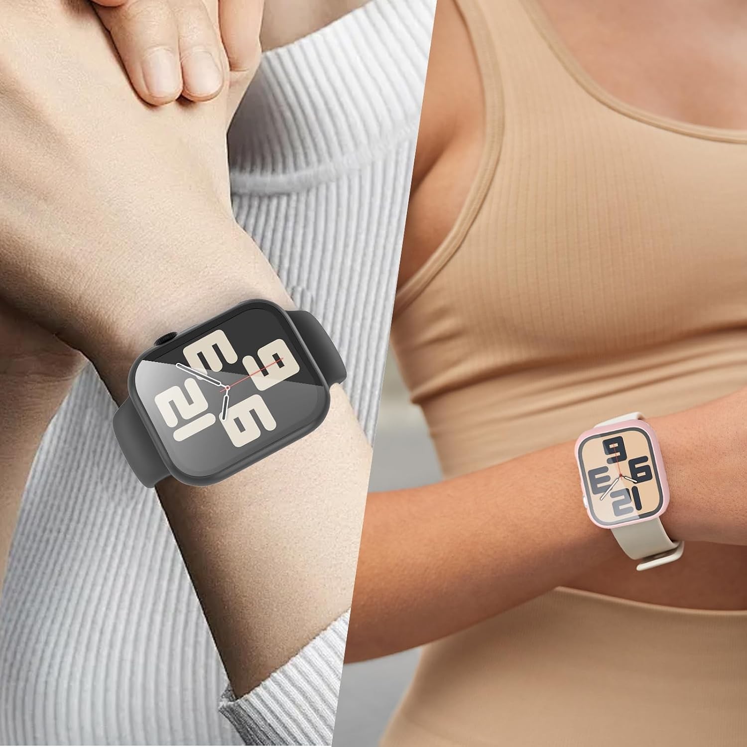 Ultra-Thin 3-Pack Case with Tempered Glass Protector for Apple Watch 46mm Series